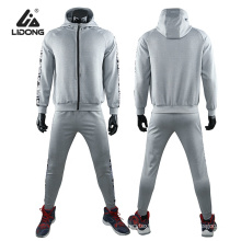 Custom Zipper Hoodie Men Blank Style Grey Hoodies